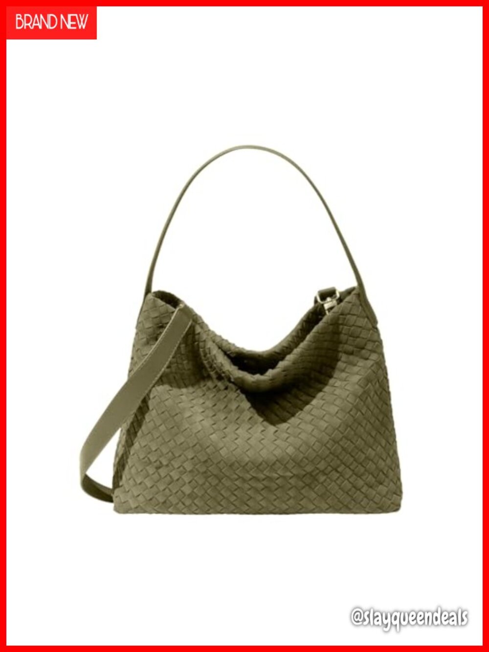 Faux Suede Woven Tote Bag Large Hobo Shoulder Purse
